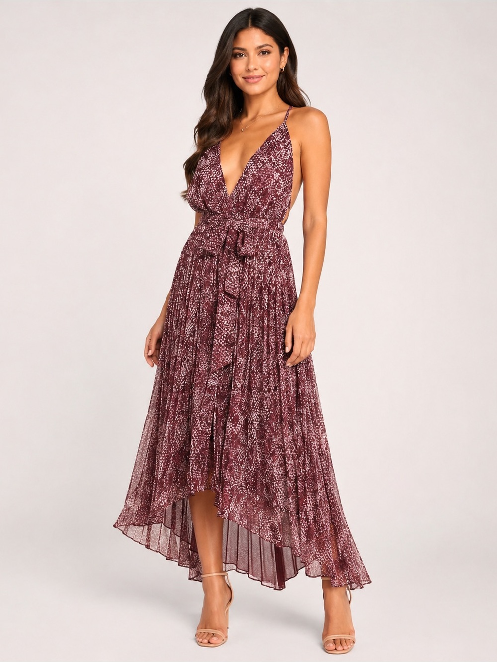 FAME AND PARTNERS LEOPARD WRAP DRESS